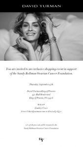 Exclusive Shopping Event at David Yurman supporting Sandy Rollman Ovarian Cancer Foundation