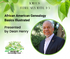 Main Line Genealogy Club Monthly Lecture
